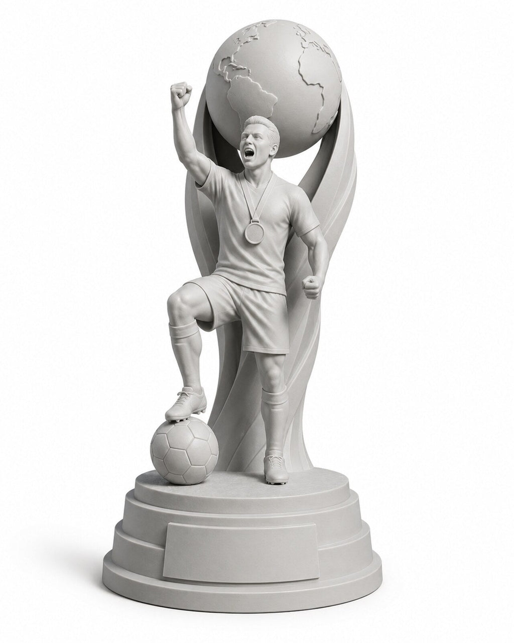 The Podium Bundle blank Champion statue with globe on podium base