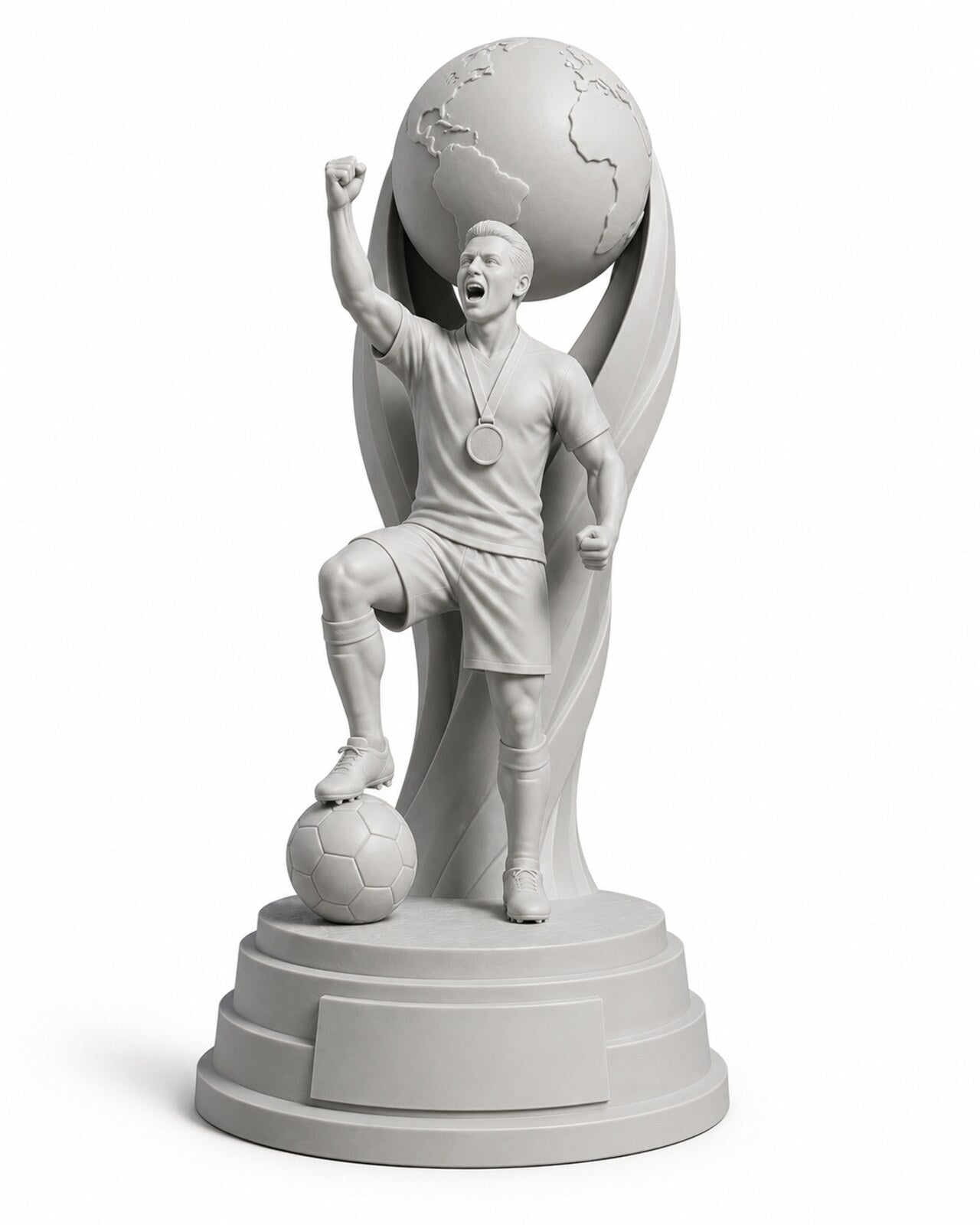 The Podium Bundle blank Champion statue with globe on podium base