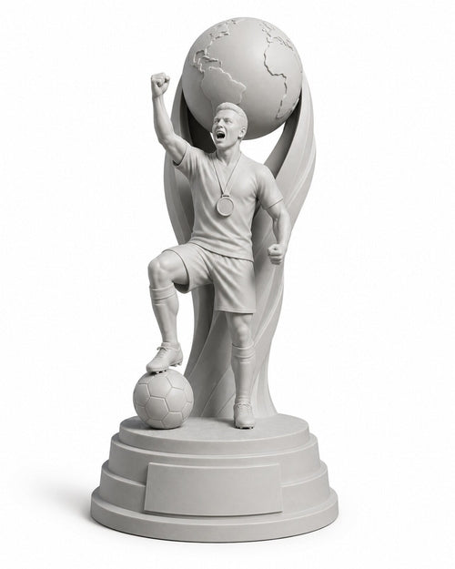 The Podium Bundle blank Champion statue with globe on podium base