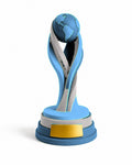 Paintable football trophy shown in Argentina colours for today's match