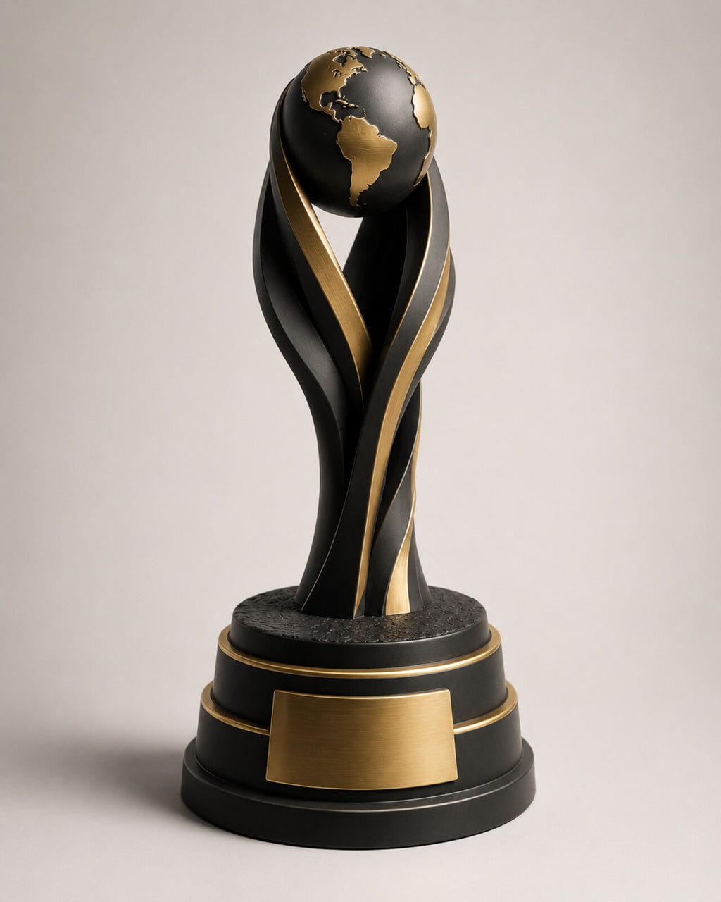 Globe trophy painted black and gold, included in The Podium Bundle