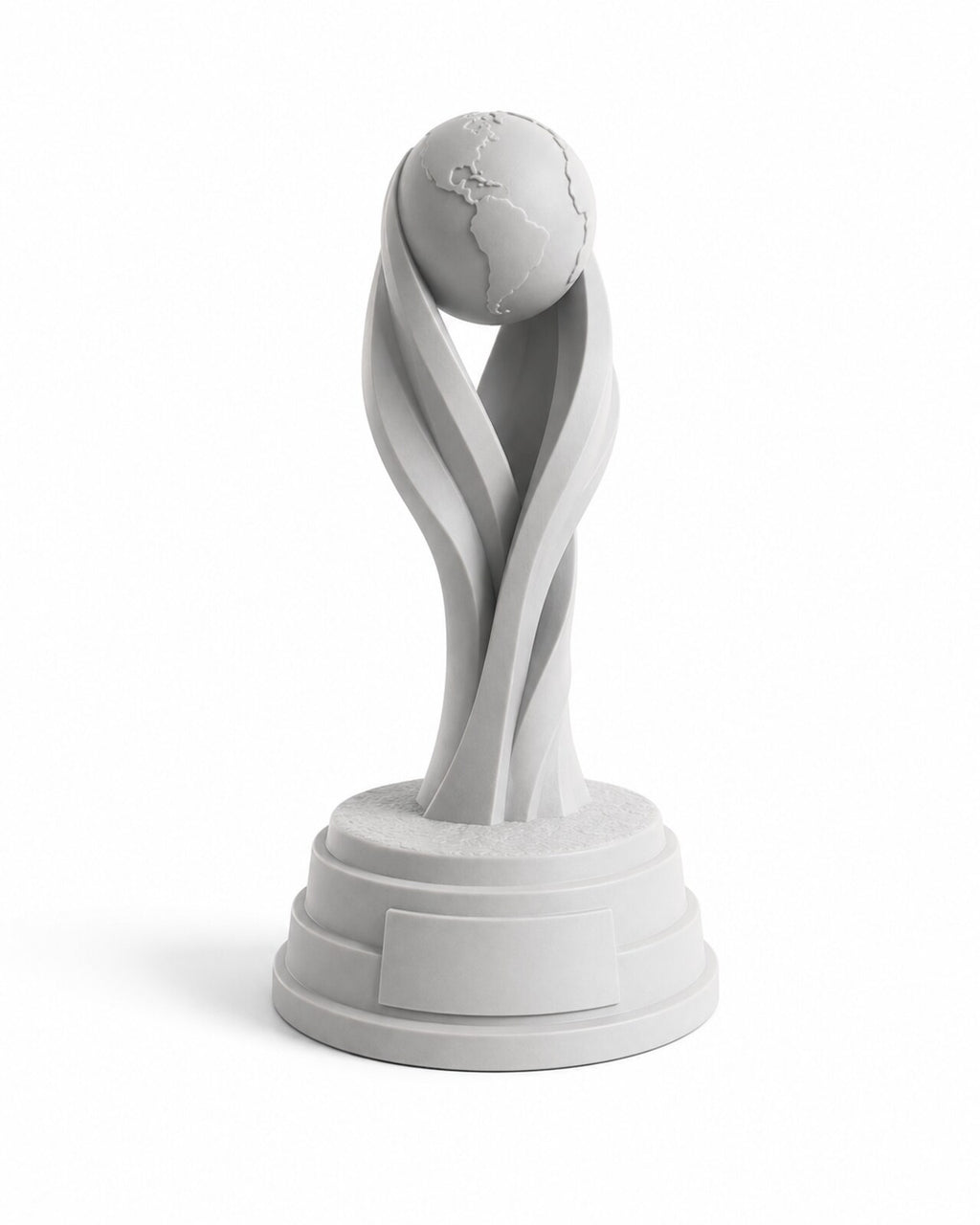 Blank 12-inch paintable football trophy with globe top