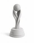 Blank 12-inch paintable football trophy with globe top