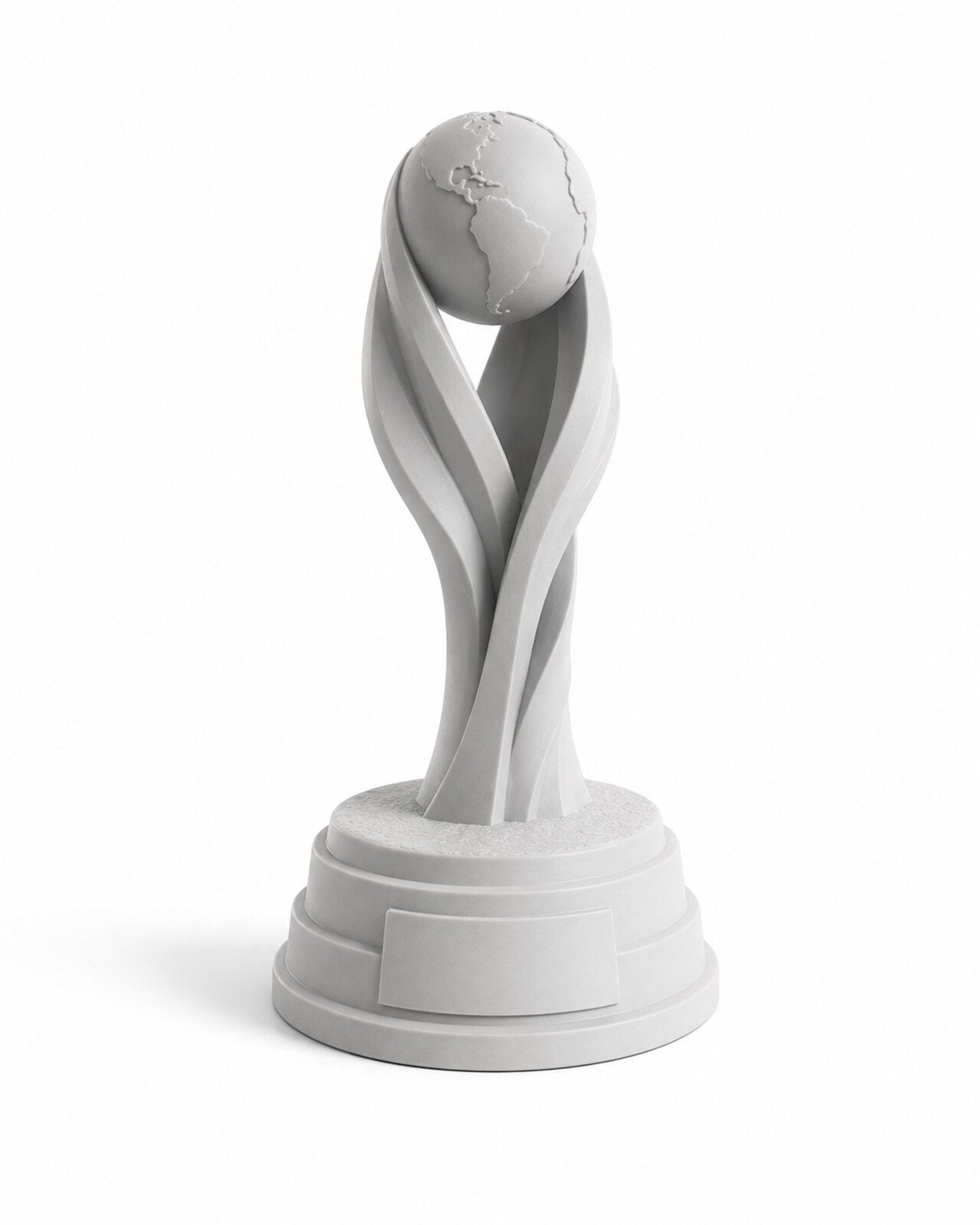 Blank 12-inch paintable football trophy with globe top